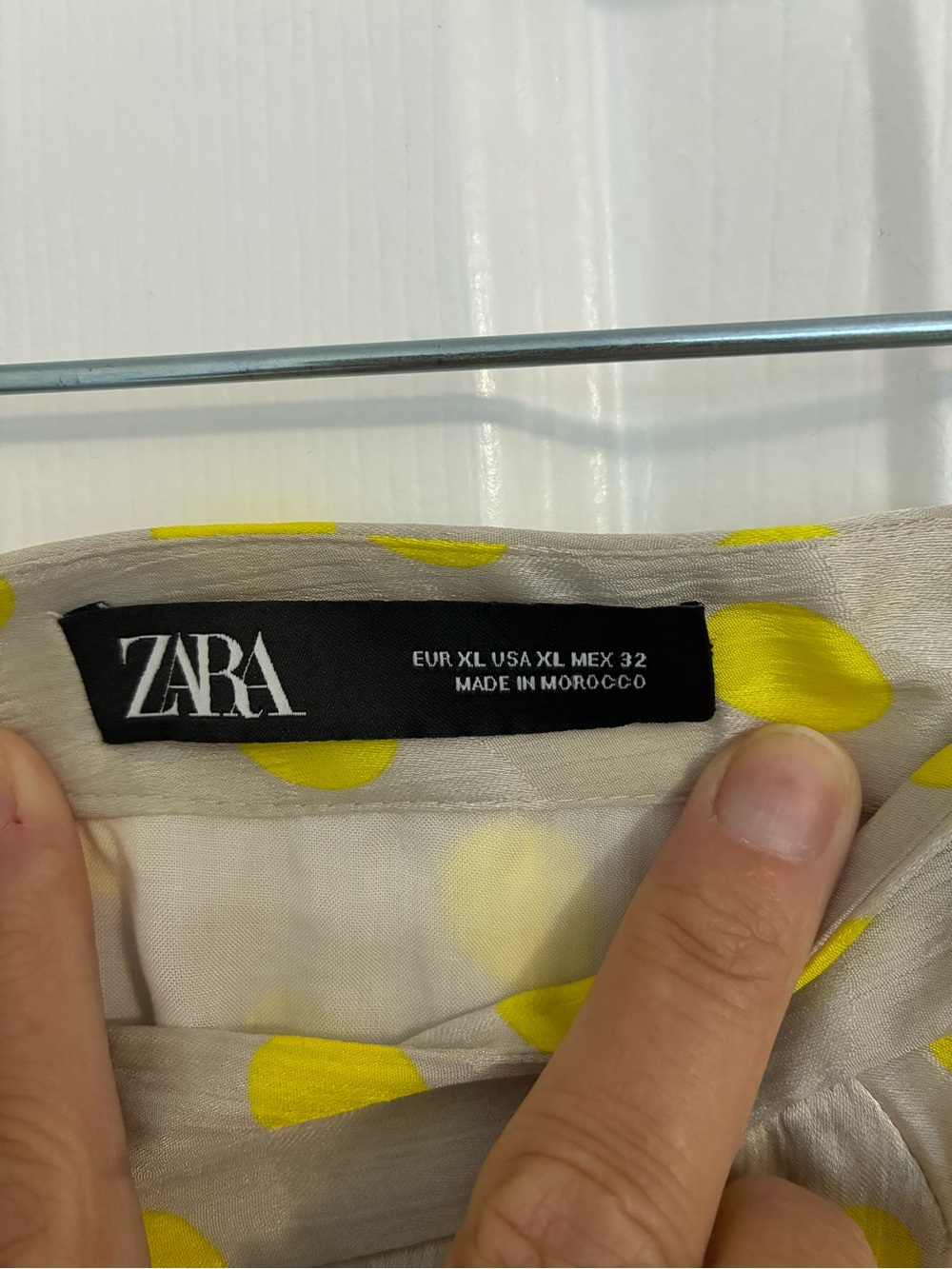 Zara Cream Asymmetrical Skirt with Yellow Polka Dots - Picture 3 of 3